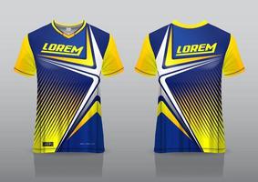 modelo de design de camisa esportiva vista frontal e traseira vetor