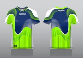 modelo de design de camisa esportiva vista frontal e traseira vetor