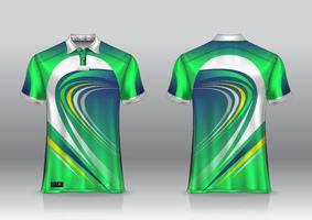 design de camisa polo para esportes ao ar livre vista frontal e traseira vetor