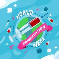 fundo da semana mundial de imunização vetor