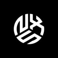 design de logotipo de carta nxs em fundo preto. conceito de logotipo de letra de iniciais criativas nxs. design de letra nxs. vetor