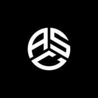 design de logotipo de carta asc em fundo branco. conceito de logotipo de letra de iniciais criativas asc. design de letra asc. vetor