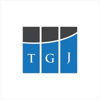 design de logotipo de letra tgj em fundo branco. conceito de logotipo de letra de iniciais criativas tgj. design de letra tgj. vetor