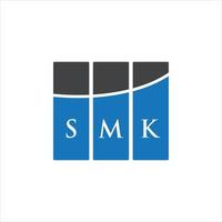 design de logotipo de carta smk em fundo branco. conceito de logotipo de letra de iniciais criativas smk. design de letra smk. vetor