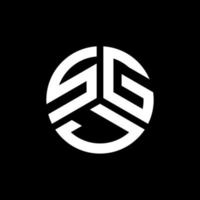 design de logotipo de carta sgj em fundo preto. conceito de logotipo de carta de iniciais criativas sgj. design de letra sgj. vetor
