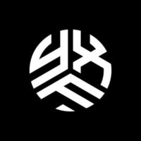 design de logotipo de carta yxf em fundo preto. conceito de logotipo de letra de iniciais criativas yxf. design de letra yxf. vetor