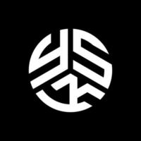 design de logotipo de carta ysk em fundo preto. conceito de logotipo de letra de iniciais criativas ysk. design de letra ysk. vetor
