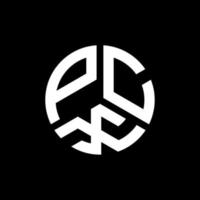 design de logotipo de carta pcx em fundo preto. conceito de logotipo de letra de iniciais criativas pcx. desenho de letra pcx. vetor
