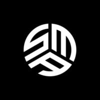 design de logotipo de carta sma em fundo preto. conceito de logotipo de letra de iniciais criativas sma. design de letra sma. vetor