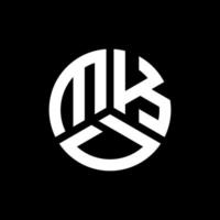 design de logotipo de carta mkd em fundo preto. conceito de logotipo de letra de iniciais criativas mkd. design de letra mkd. vetor