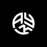 design de logotipo de carta ayk em fundo branco. ayk conceito de logotipo de letra de iniciais criativas. design de letras ayk. vetor