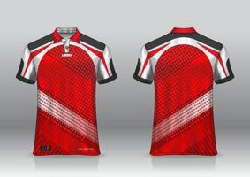 design de camisa polo para esportes ao ar livre vista frontal e traseira vetor
