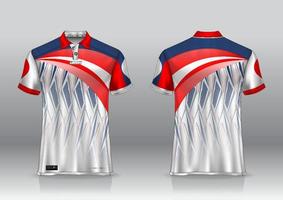 design de camisa polo para esportes ao ar livre vista frontal e traseira vetor