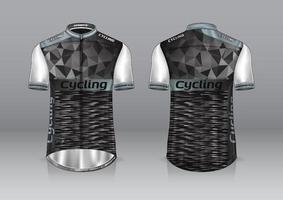 design de jersey para ciclismo, vista frontal e traseira e fácil de editar e imprimir em tecido, roupas esportivas para equipes de ciclismo vetor