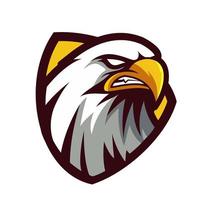 mascote com raiva de águia de cabeça para ilustração vetorial de logotipo de esportes e esports vetor