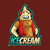 personagem de jogo de logotipo de sorvete vetor