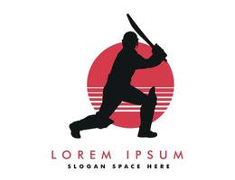 logotipo da equipe de críquete, logotipo de críquete vetor de logotipo de jogador profissional de críquete