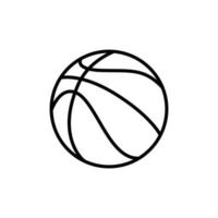 ilustração de ícone de contorno de basquete em fundo branco isolado adequado para bola, cesta, ícone de equipamentos esportivos vetor