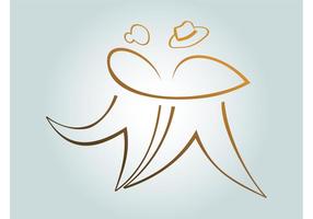Logotipo de casal de dança vetor