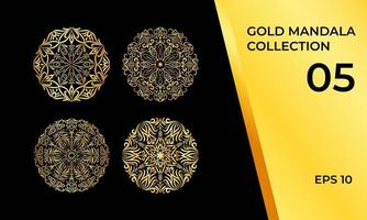 coleção de símbolo de ornamento dourado vetor