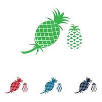 ilustração em vetor abacaxi frutas tropicais.