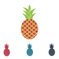 ilustração em vetor abacaxi frutas tropicais.