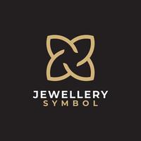 símbolo de flor de luxo para design de logotipo de joias vetor