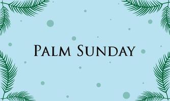 Domingo de Ramos - modelo de banner de saudação para feriado cristão, com fundo de folhas de palmeira. parabéns com primeiro dia na semana santa e símbolo da entrada triunfal em jerusalém vetor