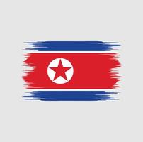 escova de bandeira da coreia do norte vetor