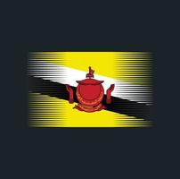 pincel de bandeira brunei. bandeira nacional vetor