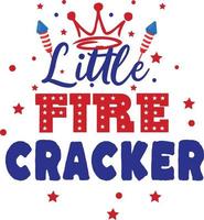 pequeno cracker dianteiro. projeto do dia da independência americana. design de camiseta do dia do memorial. vetor