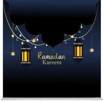 fundo islâmico de luxo com ornamento decorativo lanterna dourada e estrela eid e fundo ramadã com lanterna dourada vetor