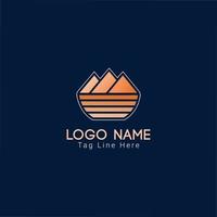 design de logotipo mínimo de montanhas de luxo criativas vetor