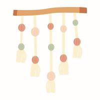 decoração de parede diy. decoração de malha em estilo boho. macramé. ilustração vetorial vetor