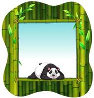 quadro de bambu e panda vetor