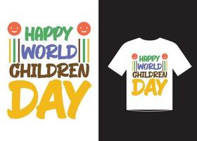 vetor de modelo de design de camiseta de dia das crianças feliz