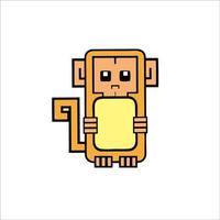 imprimir design de personagem de macaco pixel para seu mascote, camiseta e identidade vetor