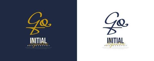 design de logotipo inicial g e q em estilo de caligrafia elegante e minimalista. logotipo ou símbolo de assinatura gq para casamento, moda, joias, boutique e identidade comercial vetor