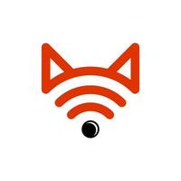 conexão de raposa. uma combinação de cabeça de raposa e conexão, este logotipo utiliza linhas como objetos vetor