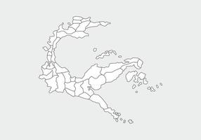 simples mapa vetorial administrativo, político e rodoviário da província de sulawesi central indonésia vetor