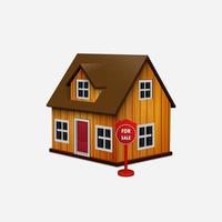 ilustração vetorial de ícone de casa à venda vetor