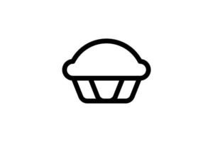 estilo de linha de padaria ícone de torta grátis vetor