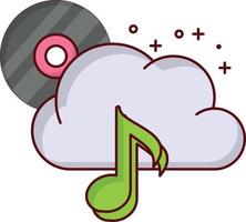 ilustração vetorial de música em nuvem em símbolos de qualidade background.premium. ícones vetoriais para conceito e design gráfico. vetor