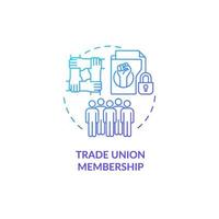 ícone de conceito gradiente azul de associação sindical vetor