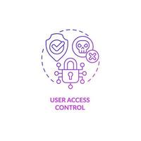 ícone de conceito de controle de gradiente roxo de acesso do usuário vetor
