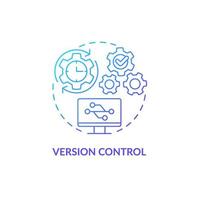 ícone de conceito gradiente azul de controle de versão vetor