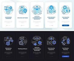 tela de aplicativo móvel de integração do modo noite e dia de disponibilidade vetor