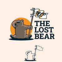 o urso perdido mascote dos desenhos animados vetor