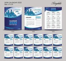 conjunto de modelos de calendário 2022, calendário de mesa 2022 ano e design de capa, design de planejador, vetor vertical eps10