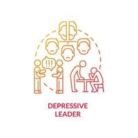 ícone de conceito gradiente vermelho líder depressivo vetor